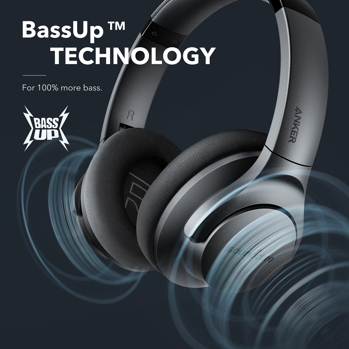 Anker Soundcore Life Q20 Hybrid Active Noise Cancelling Headphones, Wireless Over Ear Headphones with 40H Playtime, Hi-Res Audio, Deep Bass, Memory Foam Ear Cups and Headband - Maximus Echo