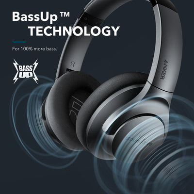 Anker Soundcore Life Q20 Hybrid Active Noise Cancelling Headphones, Wireless Over Ear Headphones with 40H Playtime, Hi-Res Audio, Deep Bass, Memory Foam Ear Cups and Headband - Maximus Echo