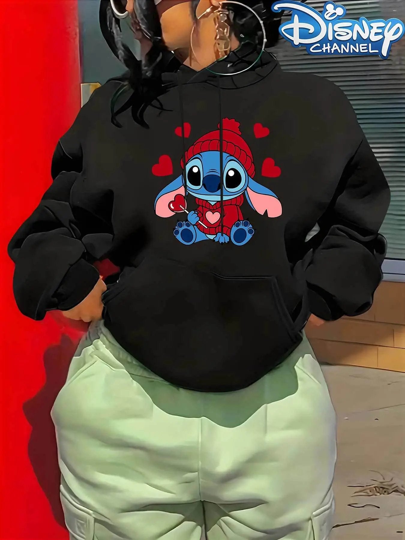 Disney Stitch Official Stitch Sweater - Women's Hooded Pullover Sweatshirt Maximus Echo
