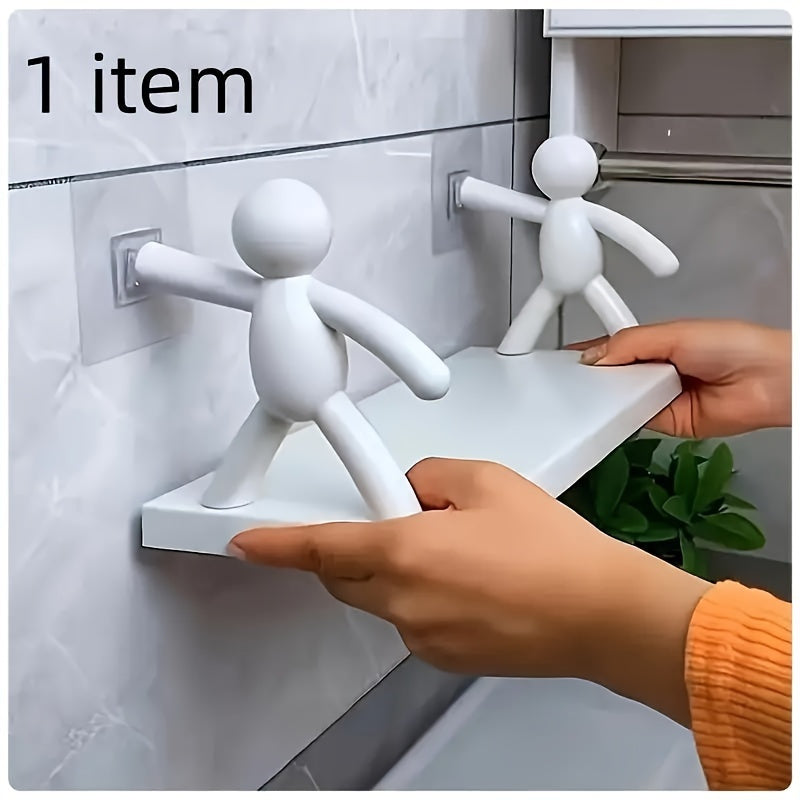 Chic Humanoid Wall-Mounted Storage Shelf - Modern Plastic Organizer for Kitchen & Bathroom Maximus Echo