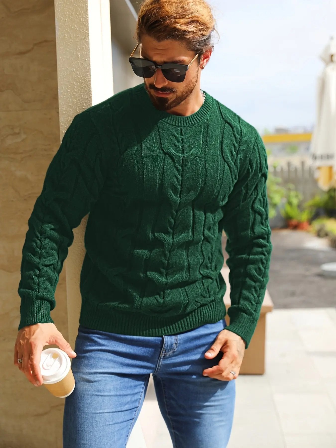 Crewneck Long Sleeve, Machine Washable H-Fit Ribbed Trim for Autumn Winter, Medium Elasticity Fabric Maximus Echo