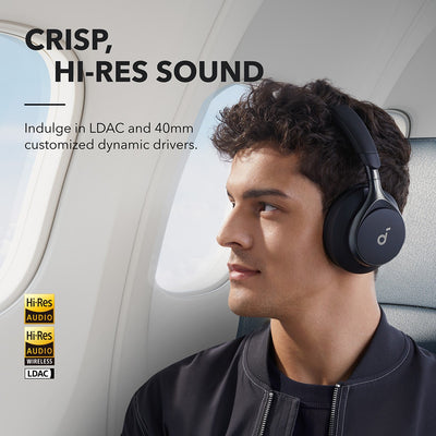 Soundcore by Anker, Active Noise Cancelling Headphones, Wireless Over Ear Headphones, 2X Stronger Voice Reduction, 40H ANC Playtime, Hi-Res Wireless Audio - Maximus Echo