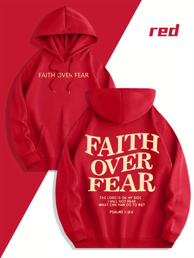 Men'S Sweatshirt - "Faith Over Fear" Inspirational, Relaxed Fit Hoodie - Maximus Echo
