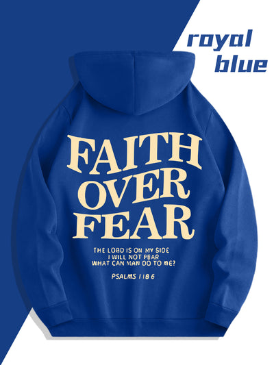 Men'S Sweatshirt - "Faith Over Fear" Inspirational, Relaxed Fit Hoodie - Maximus Echo