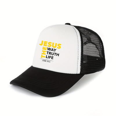 1pc Inspirational Mesh Baseball Cap "Jesus Way, Truth, Life" - Maximus Echo