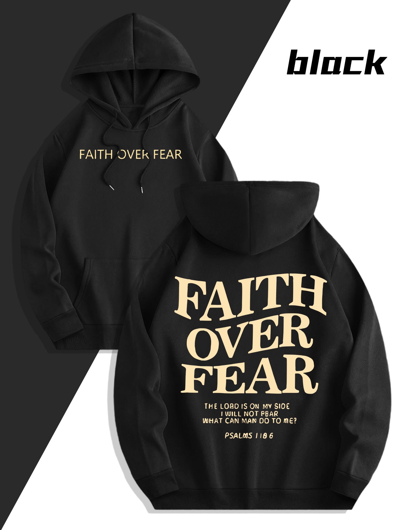 Men'S Sweatshirt - "Faith Over Fear" Inspirational, Relaxed Fit Hoodie - Maximus Echo