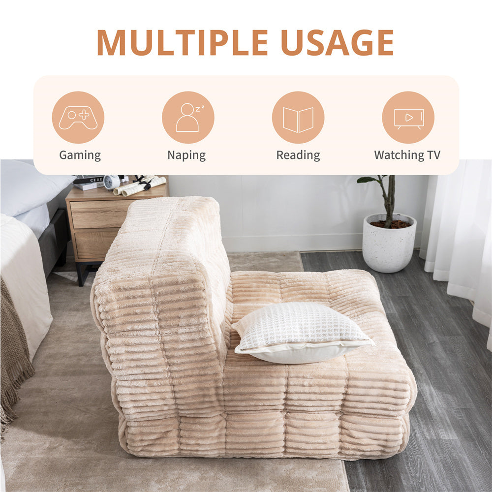 Bean Bag Beanbag Chair for Adults Fireside Floor Togo Sofa with High Density Comfortable Memory Foam for Living Room, Bedroom - Maximus Echo