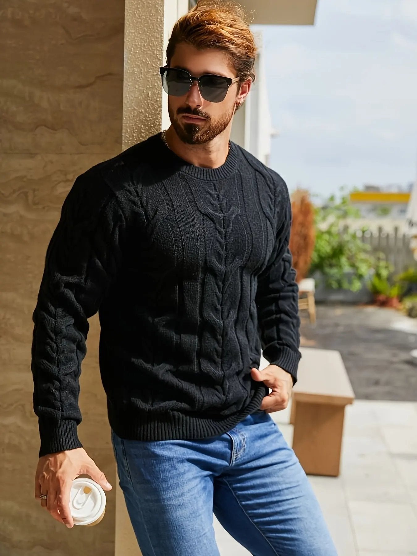 Crewneck Long Sleeve, Machine Washable H-Fit Ribbed Trim for Autumn Winter, Medium Elasticity Fabric Maximus Echo