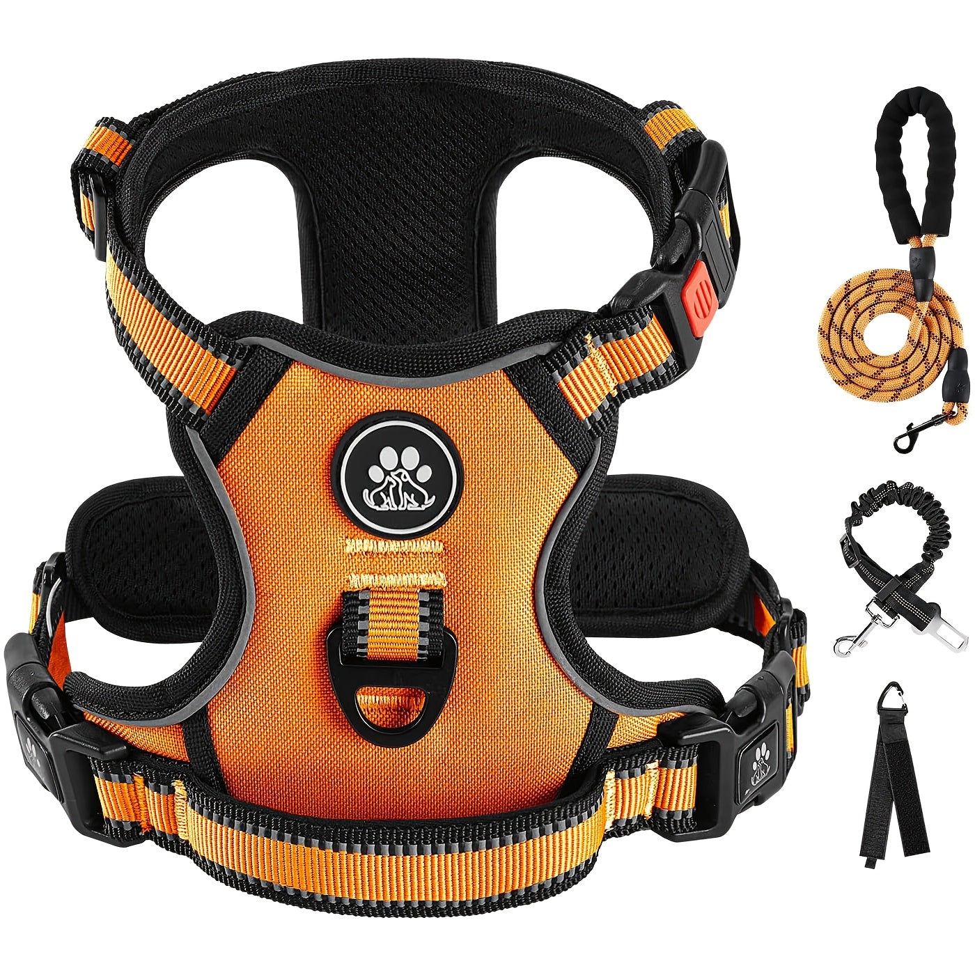 Reflective Adjustable No Pull Dog Harness | Breathable Dog Collar With Handle, No Choke Pet Vest For Small And Large Dogs - Maximus Echo