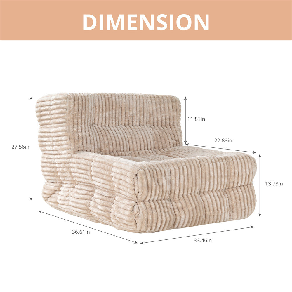 Bean Bag Beanbag Chair for Adults Fireside Floor Togo Sofa with High Density Comfortable Memory Foam for Living Room, Bedroom - Maximus Echo