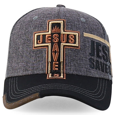 Jesus Saves Embroidered Curved Bill Trucker Cap - Maximus Echo