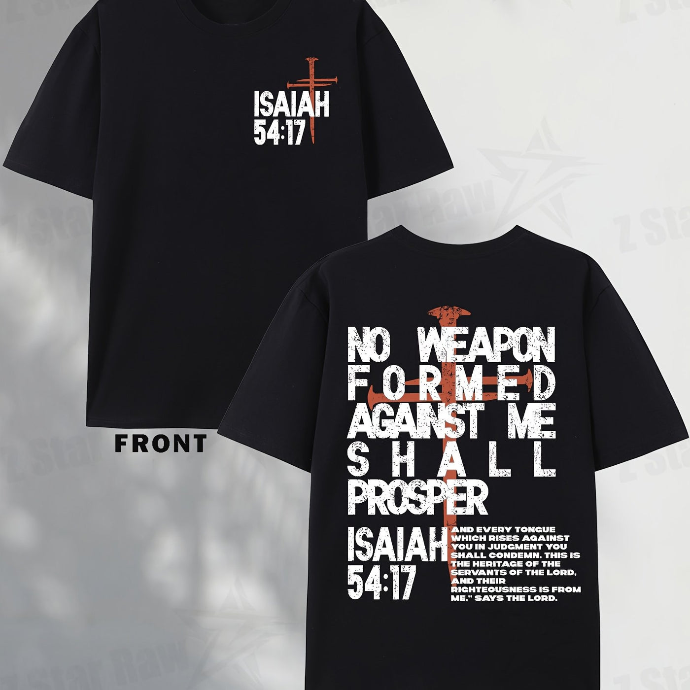 Isaiah 54:17, No Weapon Will Be Beneficial To Me. Faith, Men'S Cotton T-shirt, Unisex - Maximus Echo