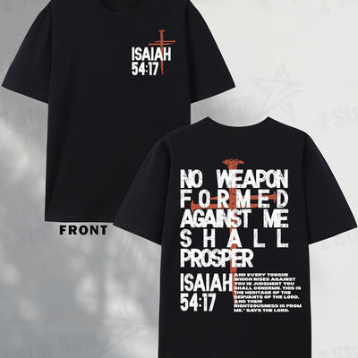 Isaiah 54:17, No Weapon Will Be Beneficial To Me. Faith, Men'S Cotton T-shirt, Unisex - Maximus Echo
