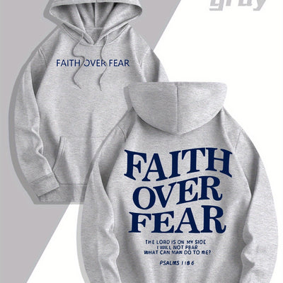 Men'S Sweatshirt - "Faith Over Fear" Inspirational, Relaxed Fit Hoodie - Maximus Echo