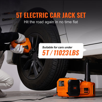 Happy buy Electric Car Jack | 5 Ton/11023 LBS | Hydraulic Jack Lift with Electric Impact Wrench, Built-in Inflatable Pump, And LED Light | for SUV MPV Sedan Truck | Garage Repair - Maximus Echo