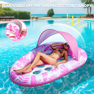 Inflatable Pool Float Adult - Pool Floaties Lounger Floats Raft Floating Chair Water Floaties for Swimming Pool Lake Lounge Float with Cup Holders Beach Pool Party Toys for Adults - Maximus Echo