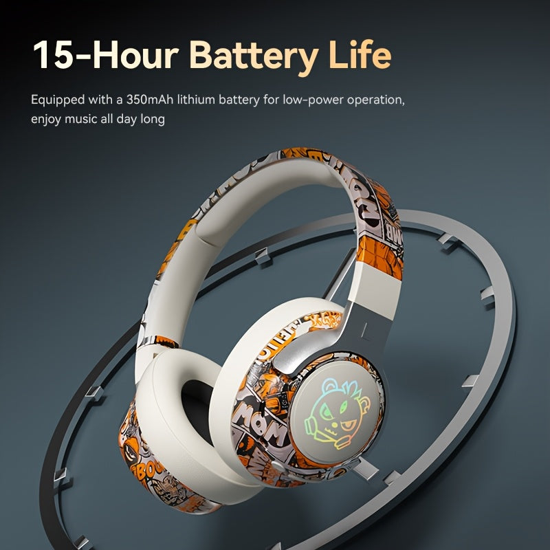 Wireless Gaming Headphones with Wireless 5. 3, 360° Stereo Sound, Lightweight Foldable Design, Noise Cancelling Mic, Type-C Charging & USB-C Cable, Call & Music Clear Voice - Maximus Echo