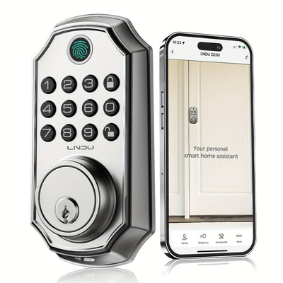 D280 Smart 5in 1 Fingerprint Door Lock, Keyless Entry Door Lock, APP Wireless Connectivity, Biometric Technology Storage Memory Function, Fit Most Standard Door, Solid And Durable - Maximus Echo