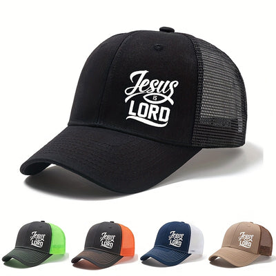 [ Jesus is Lord Cap]  Men'S Quality Mesh Baseball Cap - Maximus Echo