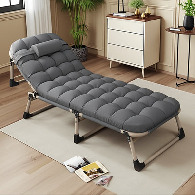 Gray Fabric Upholstery, Headrest and Armrests | Multi-Level Adjustment for Office Naps, Bedroom - Maximus Echo