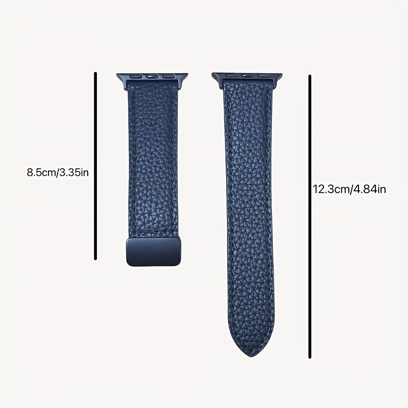 Band for Apple Watch with Magnetic Folding , Waterproof, Iron Clasp - Compatible with Apple Watch ultra SE/ Beige with Dark Brown - Maximus Echo