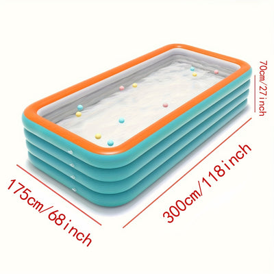 Extra-Large 3-Ring &4-Ring Inflatable Swimming Pool for Family Fun - Durable PVC, No Power Needed, Perfect for Outdoor Summer Parties & Water Play - Maximus Echo