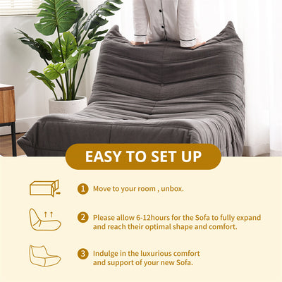 Bean Bag Beanbag Chair for Adults Fireside Floor Togo Sofa with High Density Comfortable Memory Foam for Living Room, Bedroom - Maximus Echo