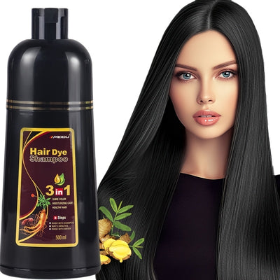 3 In 1 Herbal Hair Color Shampoo - Instant Easy Ammonia Free Hair Color For Men And Women - 500ml Lasts 30 Days - Maximus Echo