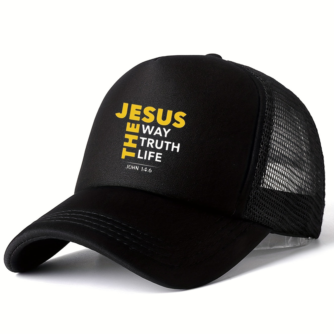1pc Inspirational Mesh Baseball Cap "Jesus Way, Truth, Life" - Maximus Echo