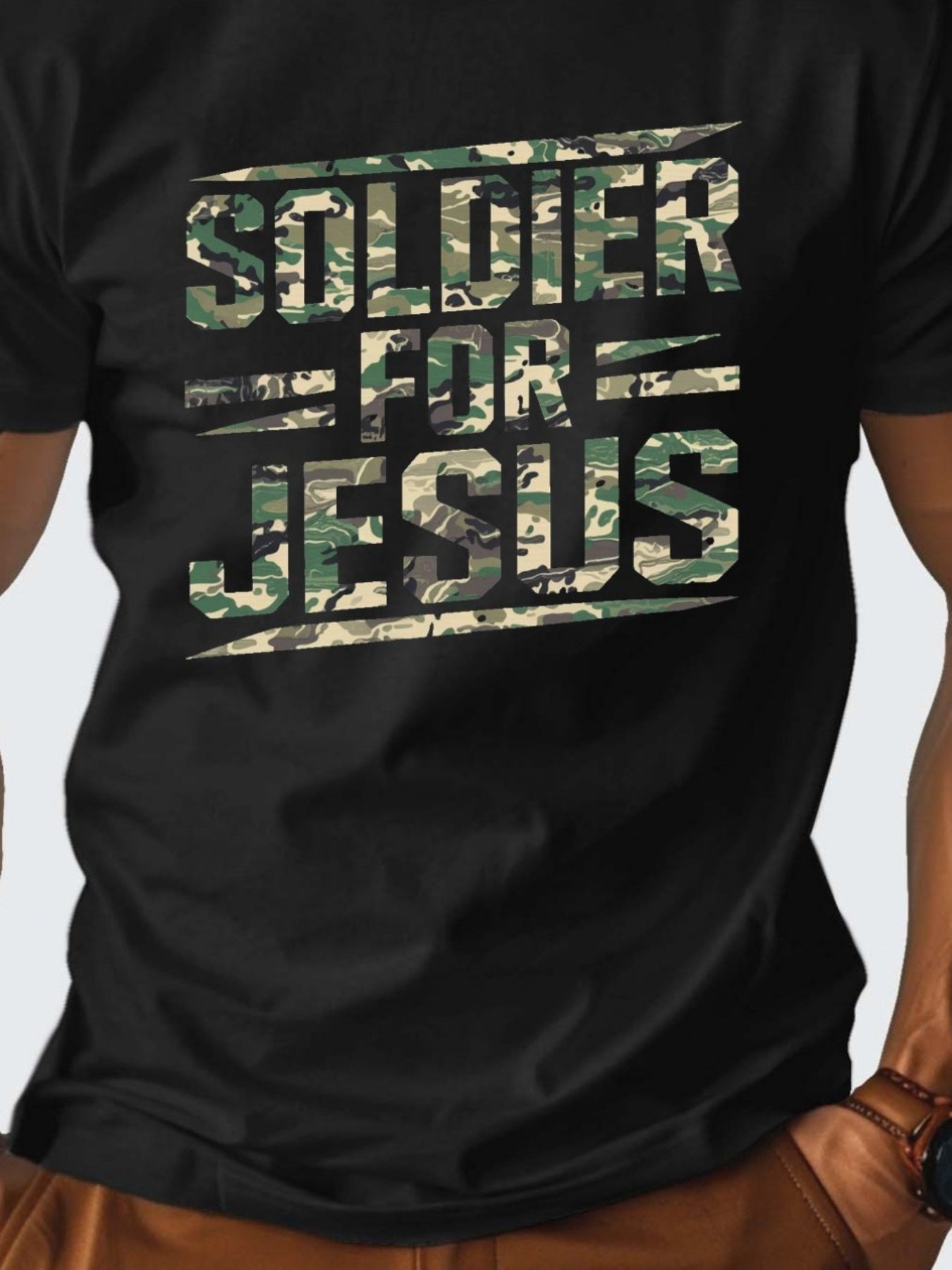 Soldier for Jesus Men's Cotton T-Shirt - Comfortable, All-Season Casual Wear, Military T Shirts - Maximus Echo