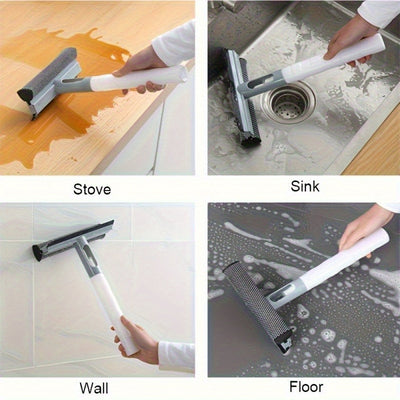 1pc 3-in-1 Glass Cleaning Spray with Dual-Sided Rubber Broom & Microfiber Cloth Maximus Echo