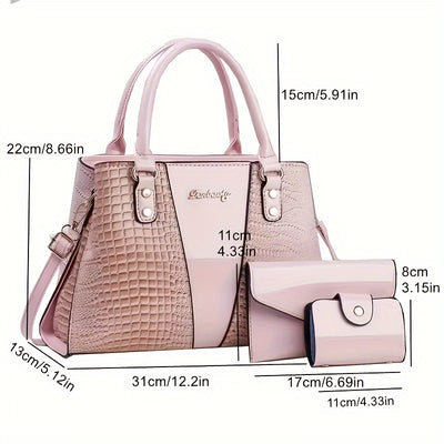 25-Year New Colorful Stone Pattern Random Design European Style Women's Handbag Set of Three - Maximus Echo