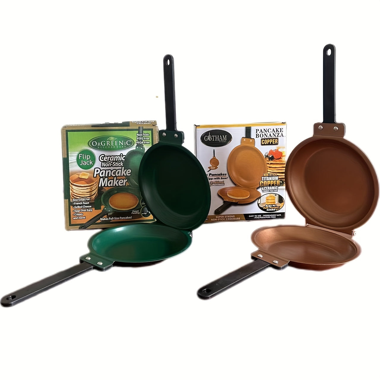 [Non-Stick Pancake Pan] Faridabio Double-Sided Pancake Pan | Non-Stick Copper, Easy to Flip, Durable & Dishwasher Safe, Ideal for Daily Cooking, Perfect Gift for Food Enthusiasts, Omelette Maker, Modern Kitchenware, Nonstick Maximus Echo