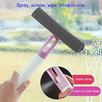 1pc 3-in-1 Glass Cleaning Spray with Dual-Sided Rubber Broom & Microfiber Cloth Maximus Echo