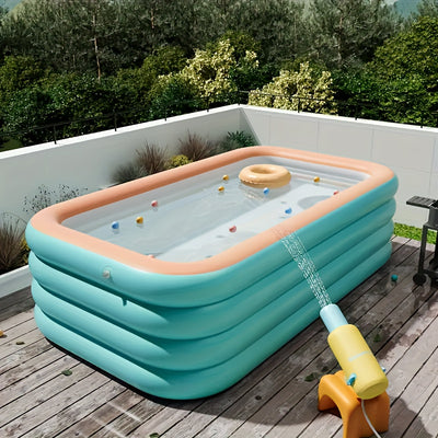 Extra-Large 3-Ring &4-Ring Inflatable Swimming Pool for Family Fun - Durable PVC, No Power Needed, Perfect for Outdoor Summer Parties & Water Play - Maximus Echo