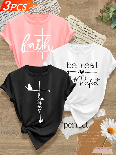 Love Heart English Letter Line Mixed Combination Retro Style Women'S Summer Multi-Color Optional S-XXL - Maximus Echo