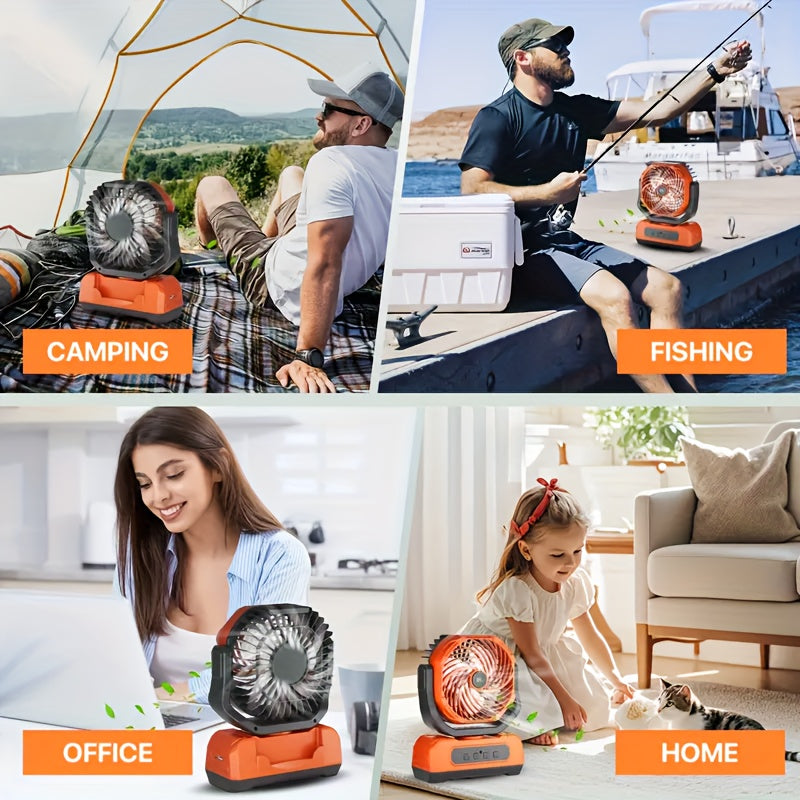 Portable Rechargeable Camping Fan, Camping Battery Powered Fan Remote Control - Maximus Echo