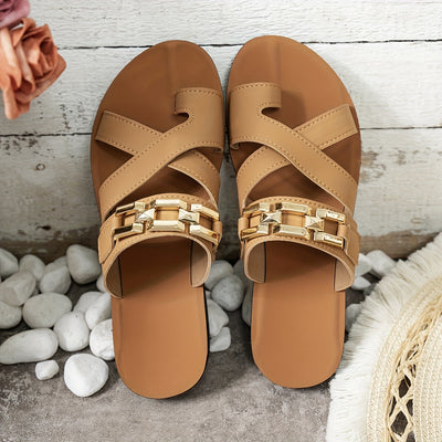 Women's Sandals | Comfortable Slip-On Flat with Open Toe Design, Synthetic Upper & Inner, Low Heel, Summer Footwear - Maximus Echo