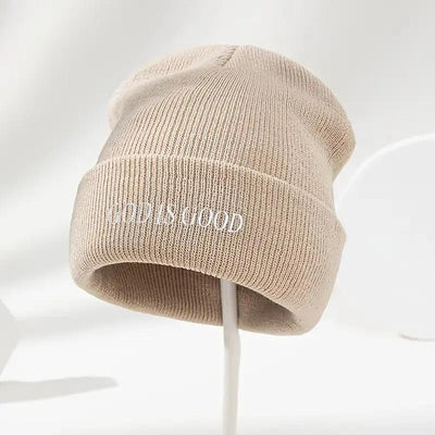 Men's & Women's Black Winter Beanie with 'God is Good' White Cursive Lettering