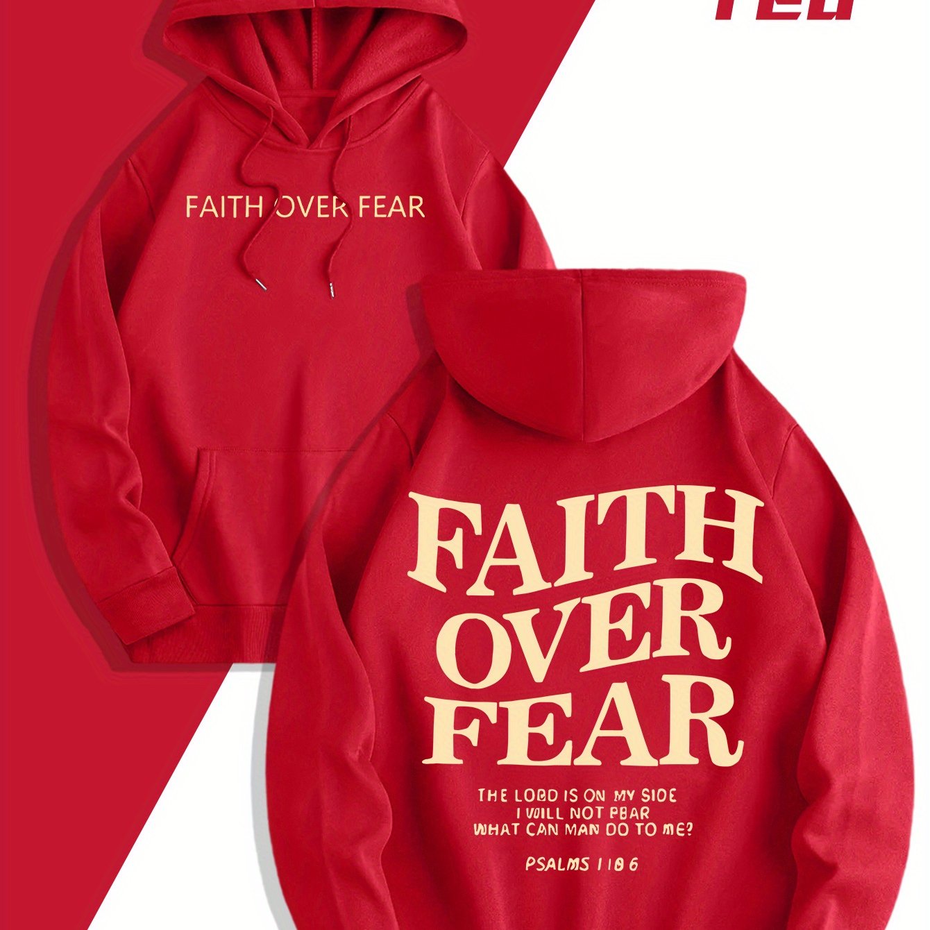 Men'S Sweatshirt - "Faith Over Fear" Inspirational, Relaxed Fit Hoodie - Maximus Echo