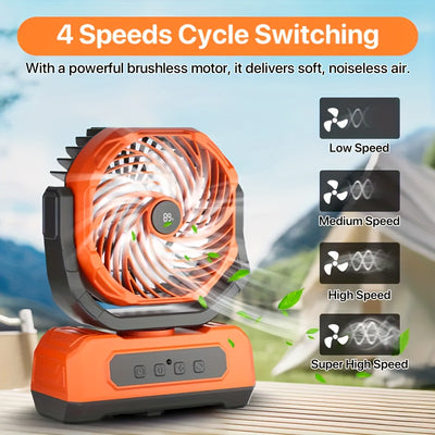 Portable Rechargeable Camping Fan, Camping Battery Powered Fan Remote Control - Maximus Echo