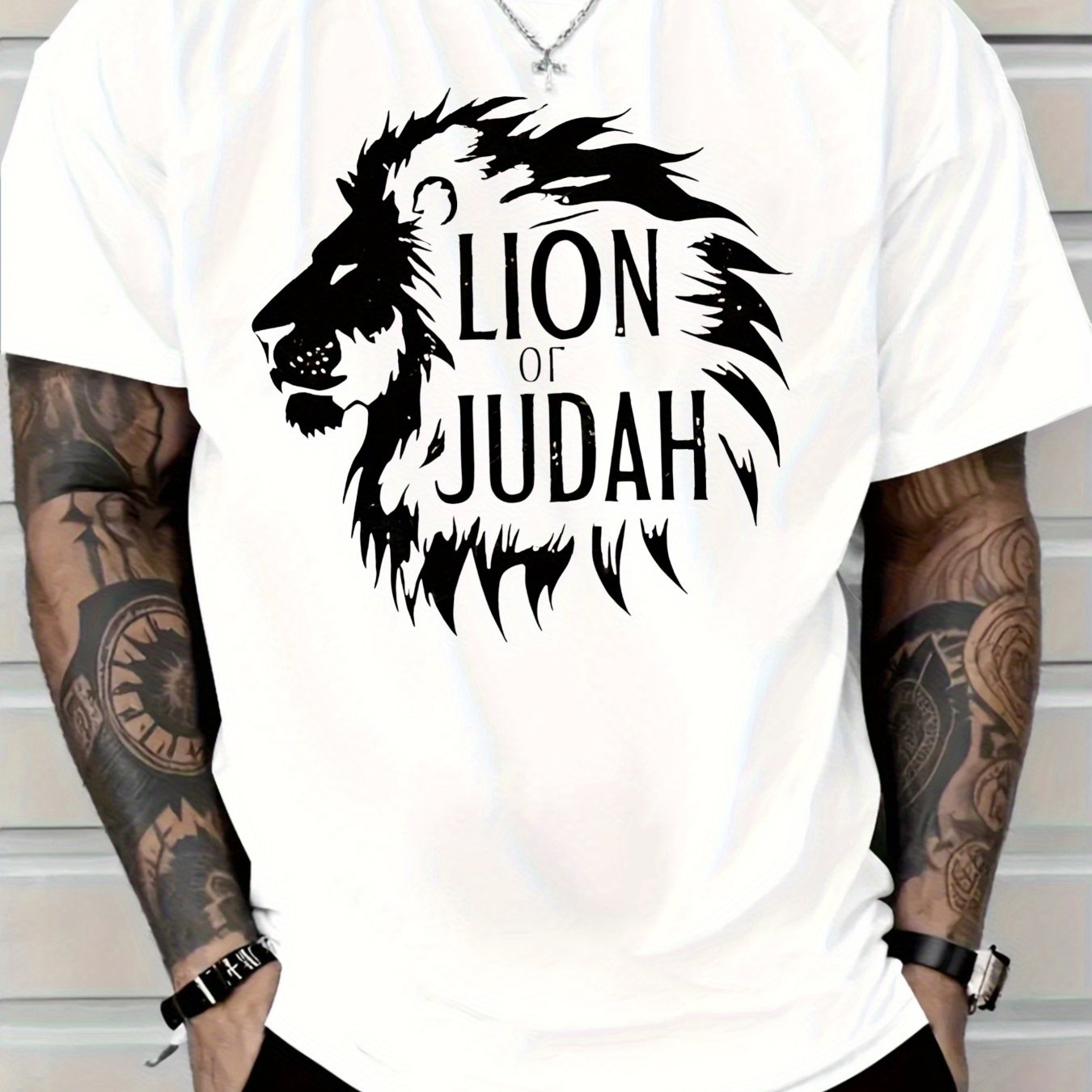 Lion of Judah Graphic T-Shirt - Men'S Red Tee with Bold Black Lion Design - Maximus Echo