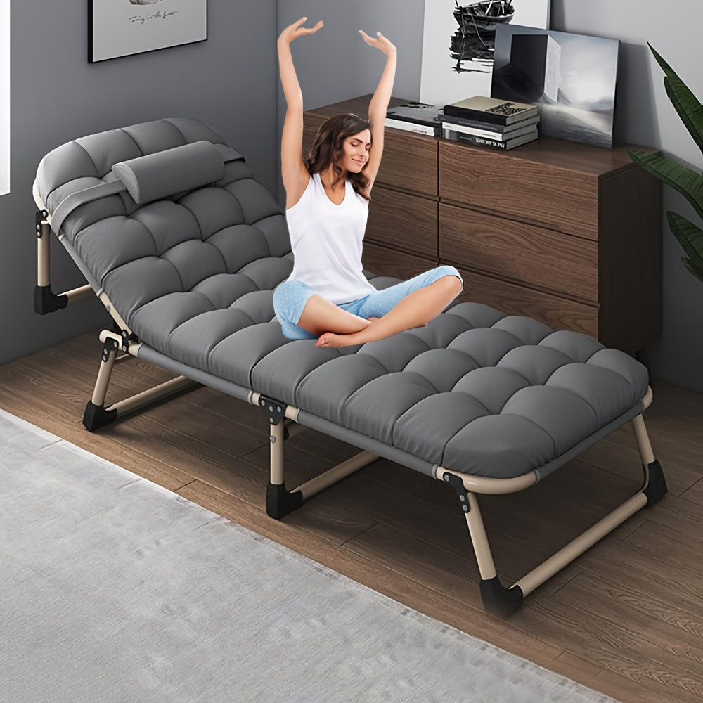 Gray Fabric Upholstery, Headrest and Armrests | Multi-Level Adjustment for Office Naps, Bedroom - Maximus Echo