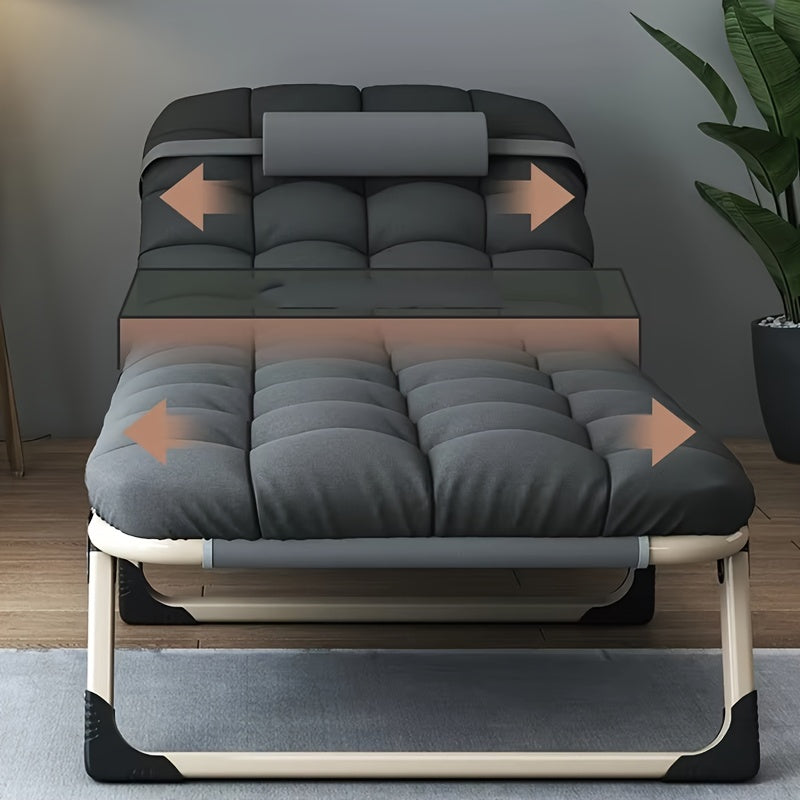 Gray Fabric Upholstery, Headrest and Armrests | Multi-Level Adjustment for Office Naps, Bedroom - Maximus Echo