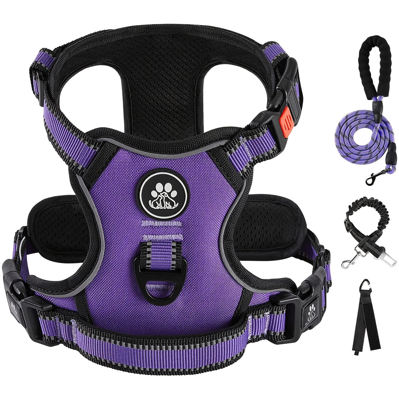Reflective Adjustable No Pull Dog Harness | Breathable Dog Collar With Handle, No Choke Pet Vest For Small And Large Dogs - Maximus Echo
