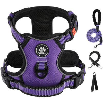 Reflective Adjustable No Pull Dog Harness | Breathable Dog Collar With Handle, No Choke Pet Vest For Small And Large Dogs - Maximus Echo