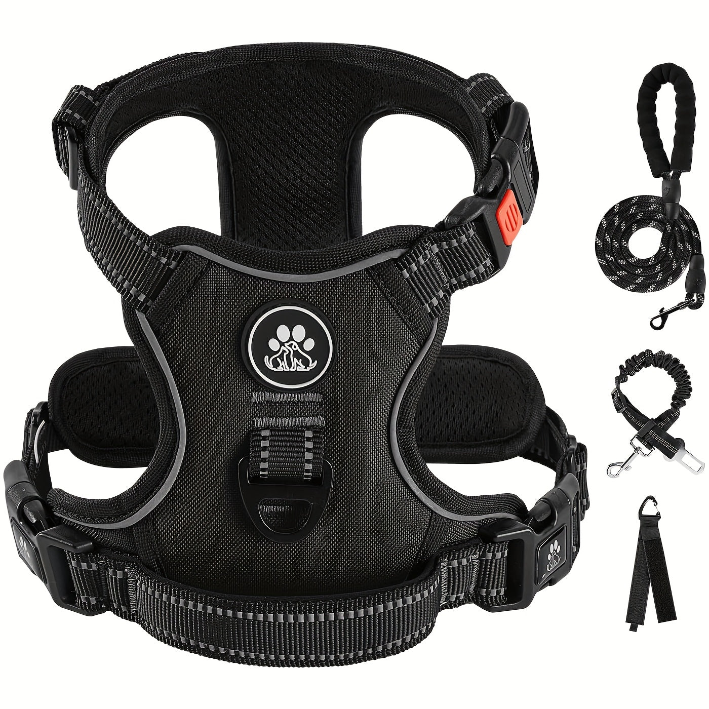 Reflective Adjustable No Pull Dog Harness | Breathable Dog Collar With Handle, No Choke Pet Vest For Small And Large Dogs - Maximus Echo