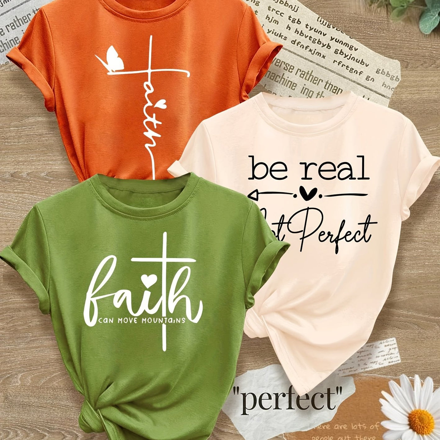 Love Heart English Letter Line Mixed Combination Retro Style Women'S Summer Multi-Color Optional S-XXL - Maximus Echo