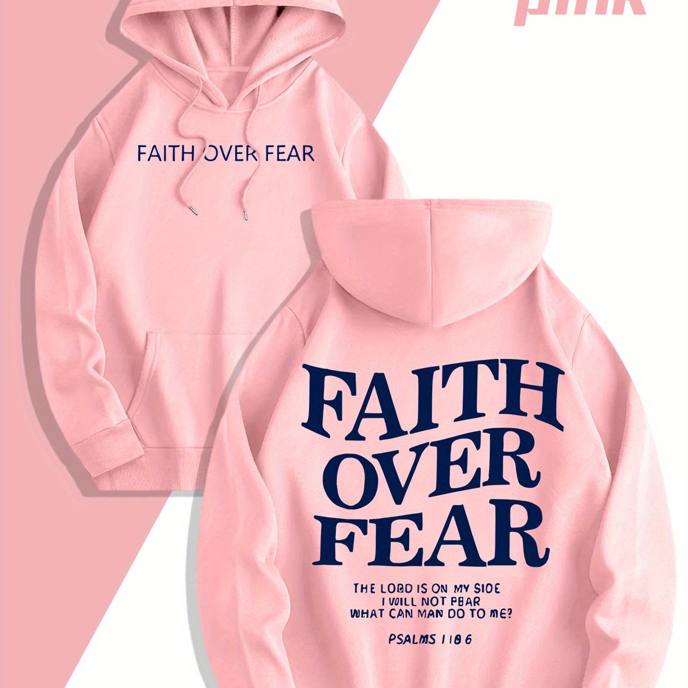 Men'S Sweatshirt - "Faith Over Fear" Inspirational, Relaxed Fit Hoodie - Maximus Echo