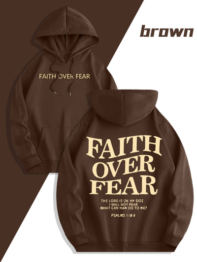 Men'S Sweatshirt - "Faith Over Fear" Inspirational, Relaxed Fit Hoodie - Maximus Echo